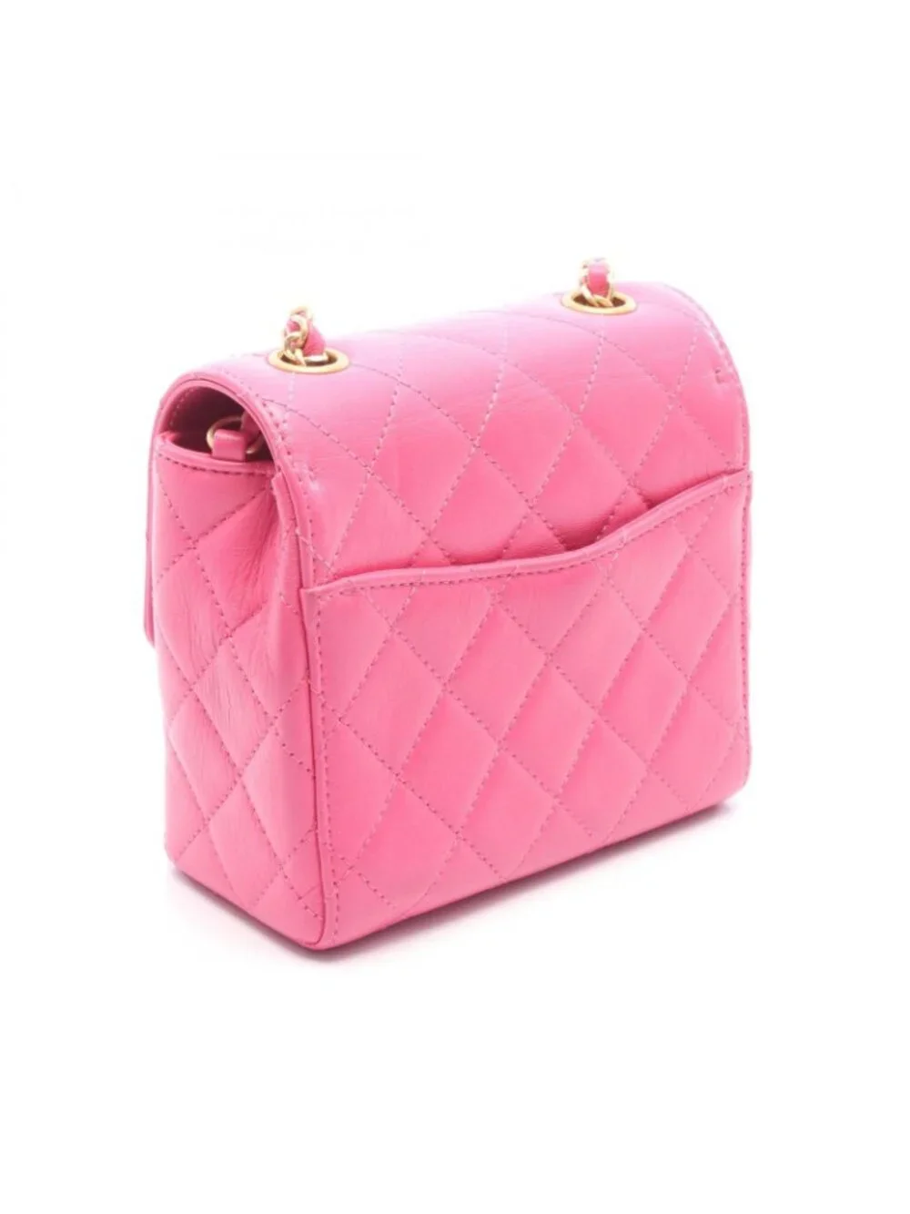 Chanel Shoulder Bag Quilted Small Flap Pink Leather Chain